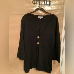 CAROLINE TAYLOR~ BLACK TOPPER~ CARDIGAN~ M